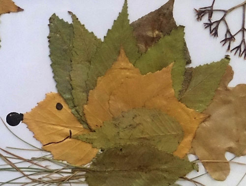 Картины из осенних листьев для детского сада: рыба