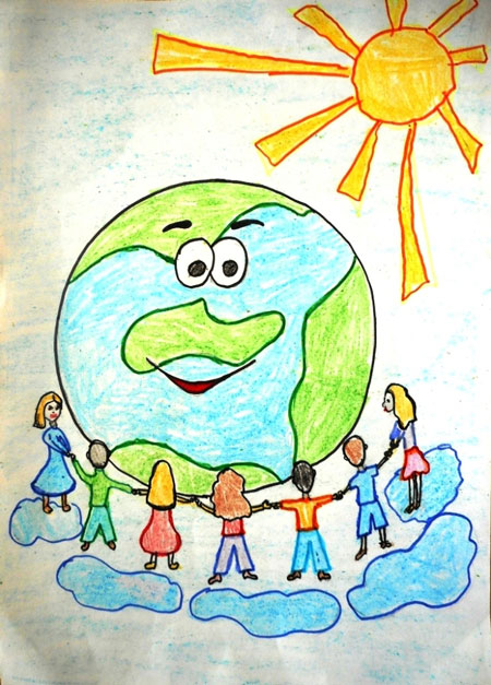 рисунок на тему день защиты детей карандашом