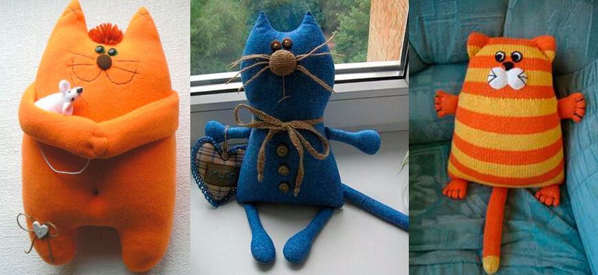 мягкая игрушка кот своими руками из ткани с выкройками для начинающих