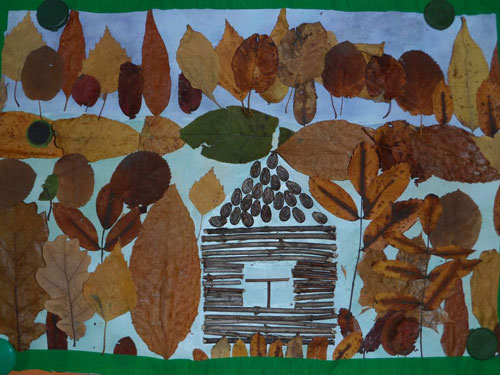 поделка осенний лес из природных материалов в детский сад 4