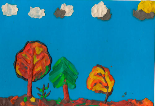 поделка осенний лес из природных материалов в детский сад 9