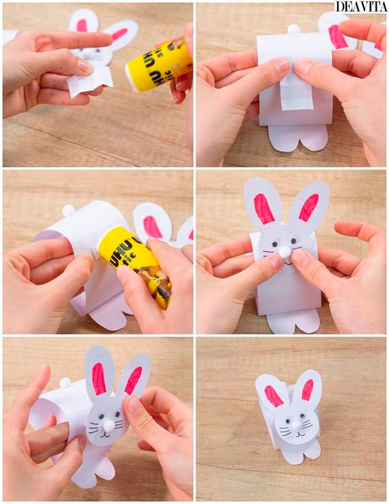 простой кролик из бумаги своими руками для детей 3