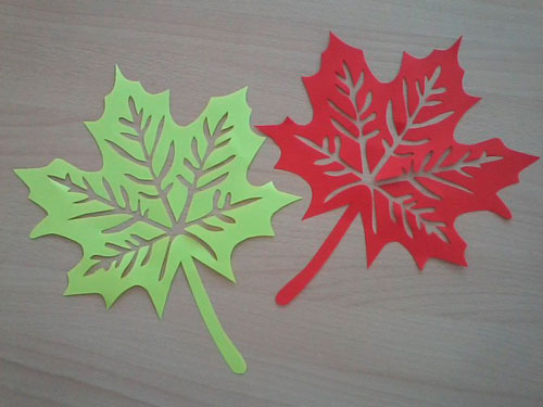осенние листья из бумаги для оформления детского сада 3