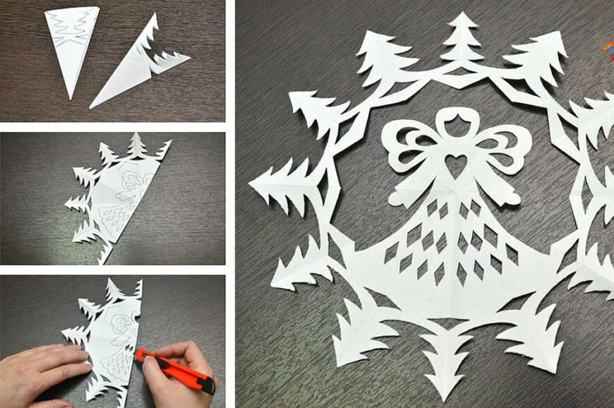 вырезать красивые легкие снежинки из бумаги 10