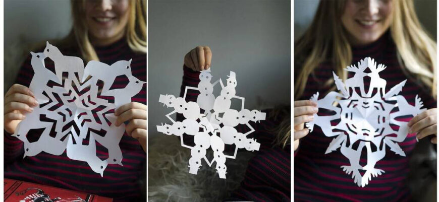 как вырезать красивые снежинки из бумаги пошагово