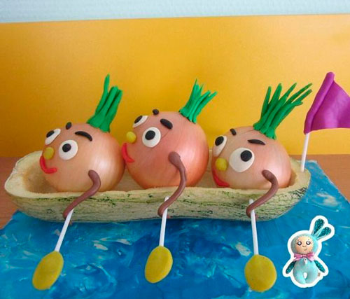 простые осенние поделки из овощей в детский сад 3