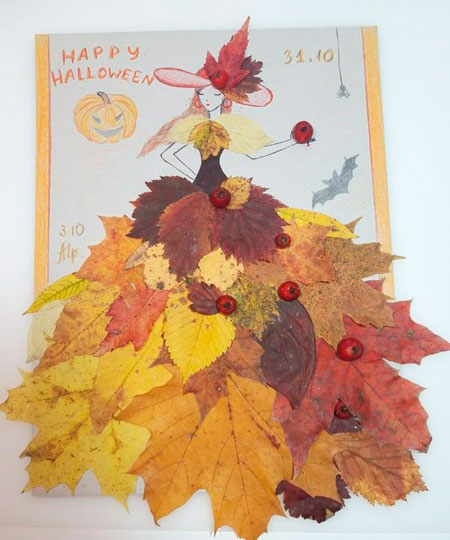 поделки из осенних листьев в детский сад 5