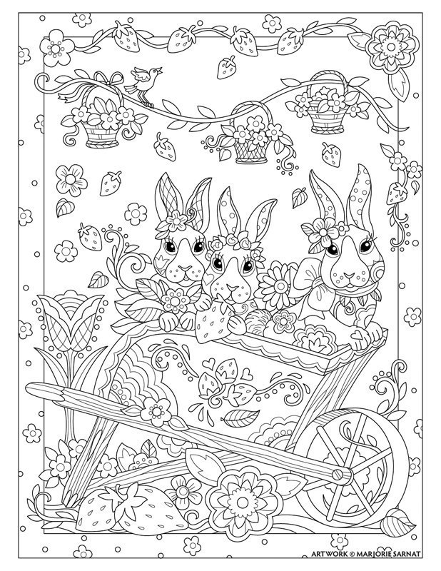 Раскраска Новогодний кролик антистресс 4
