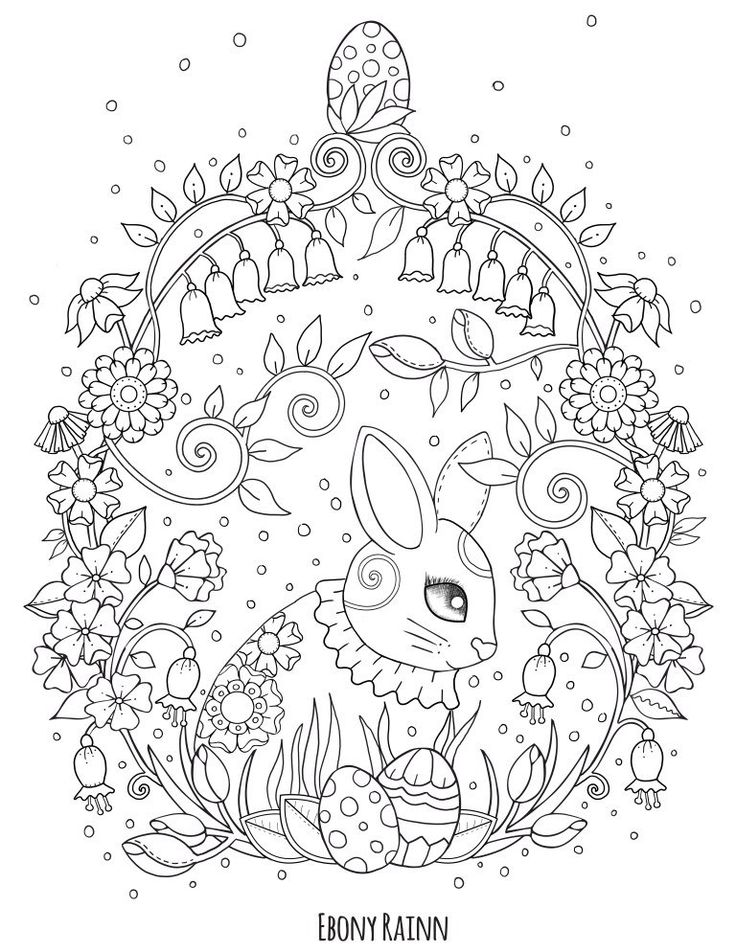 Раскраска Новогодний кролик антистресс 3