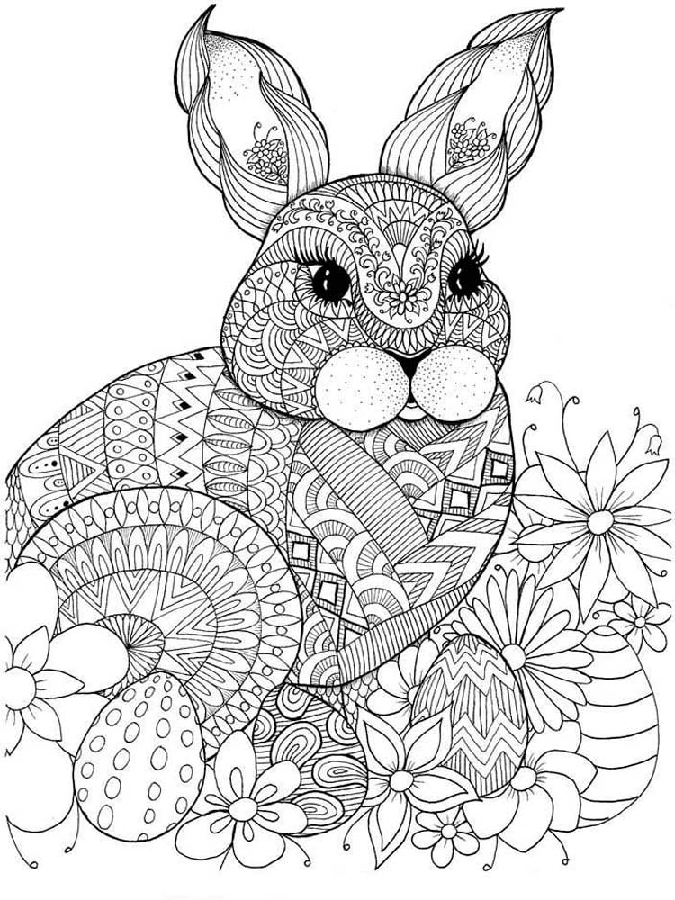 Раскраска Новогодний кролик антистресс 6
