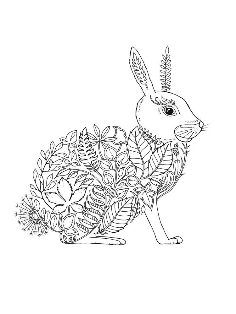 Раскраска Новогодний кролик антистресс 10
