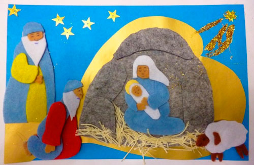 поделки к Рождеству Христову для детей из бумаги 3