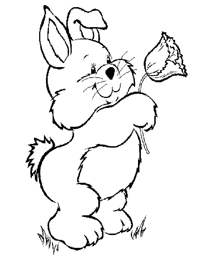 раскраска кролик на Новый год для мальчика