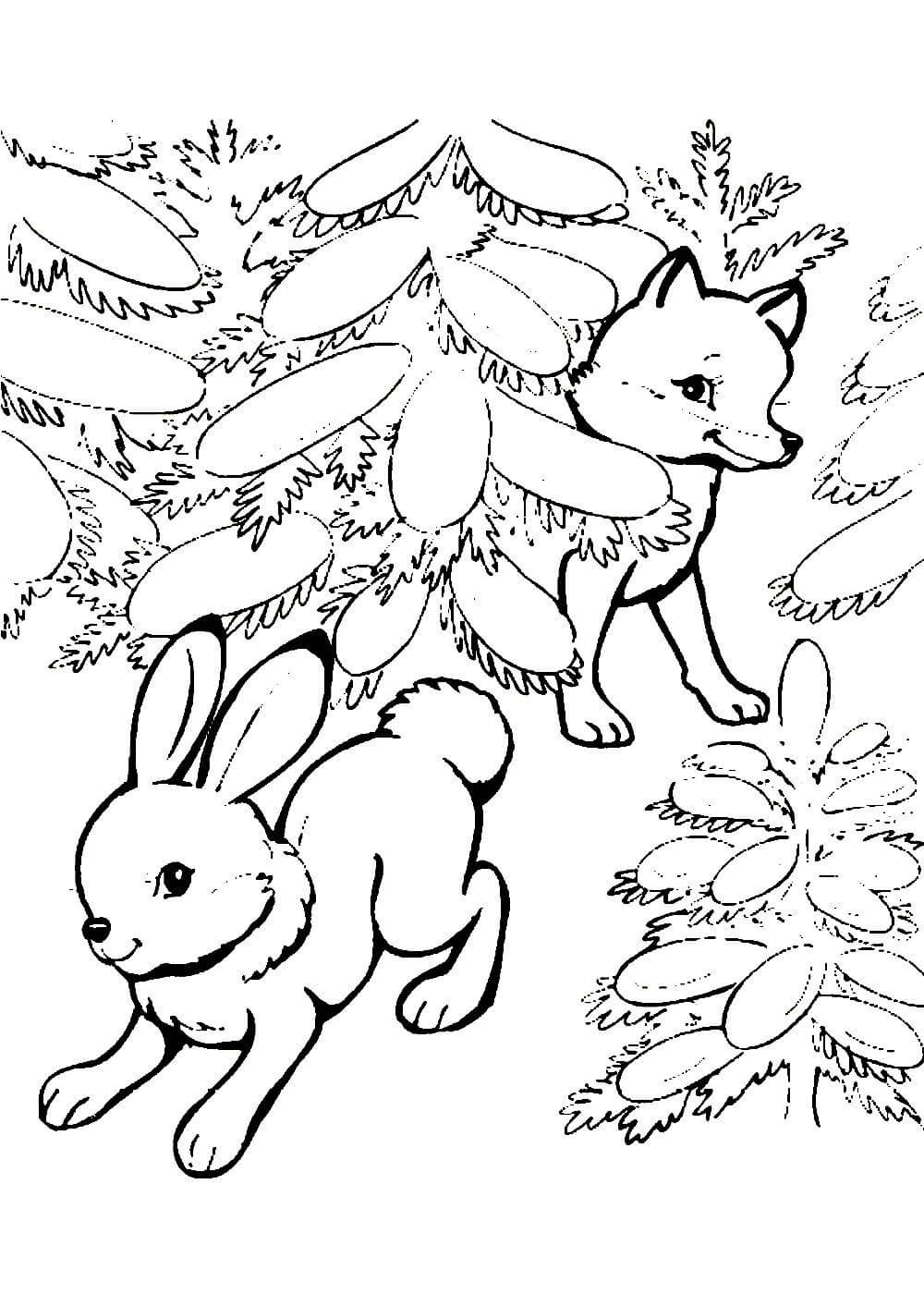 раскраска кролик на Новый год для мальчика 8