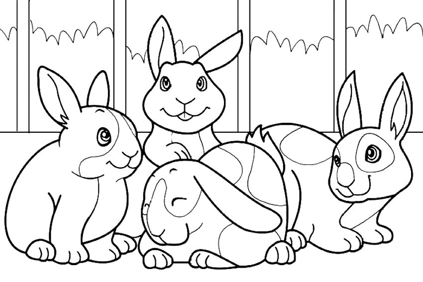 раскраска новогодний кролик для детей распечатать 5