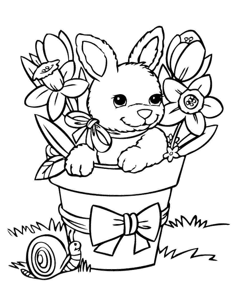 Раскраска «Новогодний кролик» 9