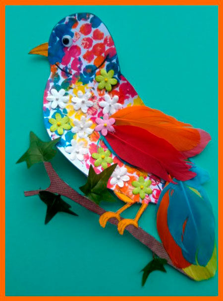 поделки птицы из бумаги для детей в саду 2