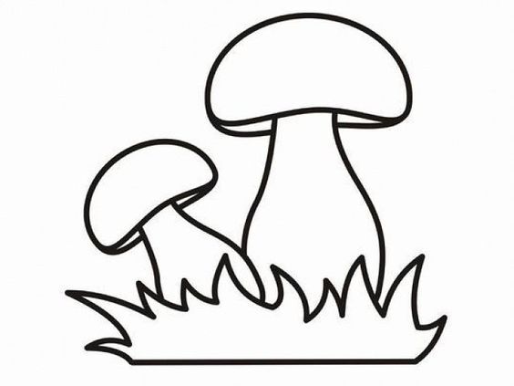 Аппликация на тему осенние грибы в детский сад шаблон 3