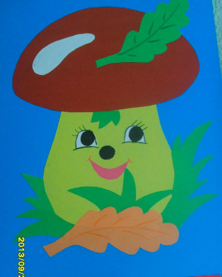 Аппликация на тему осенние грибы в детский сад шаблон 2
