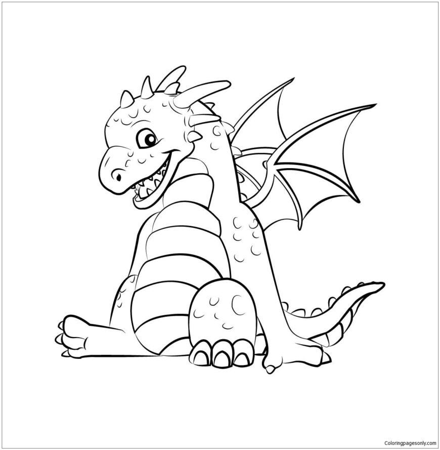 раскраска картинка дракон для детей распечатать бесплатно
