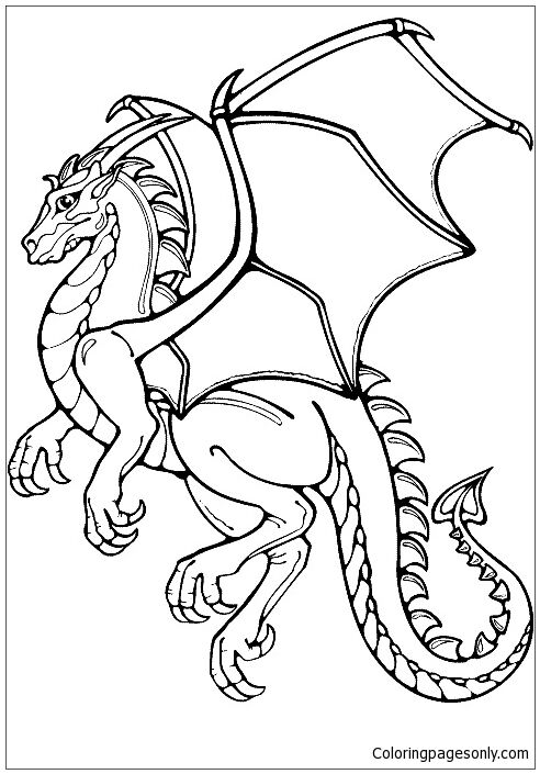 раскраска картинка дракон для детей распечатать 3