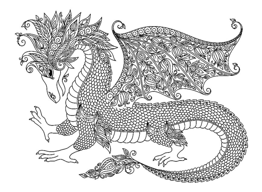 раскраска картинка дракон для детей распечатать бесплатно 6