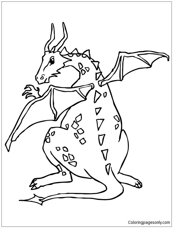 раскраска картинка дракон для детей распечатать