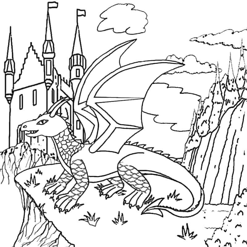 раскраска дракон для детей распечатать бесплатно 10