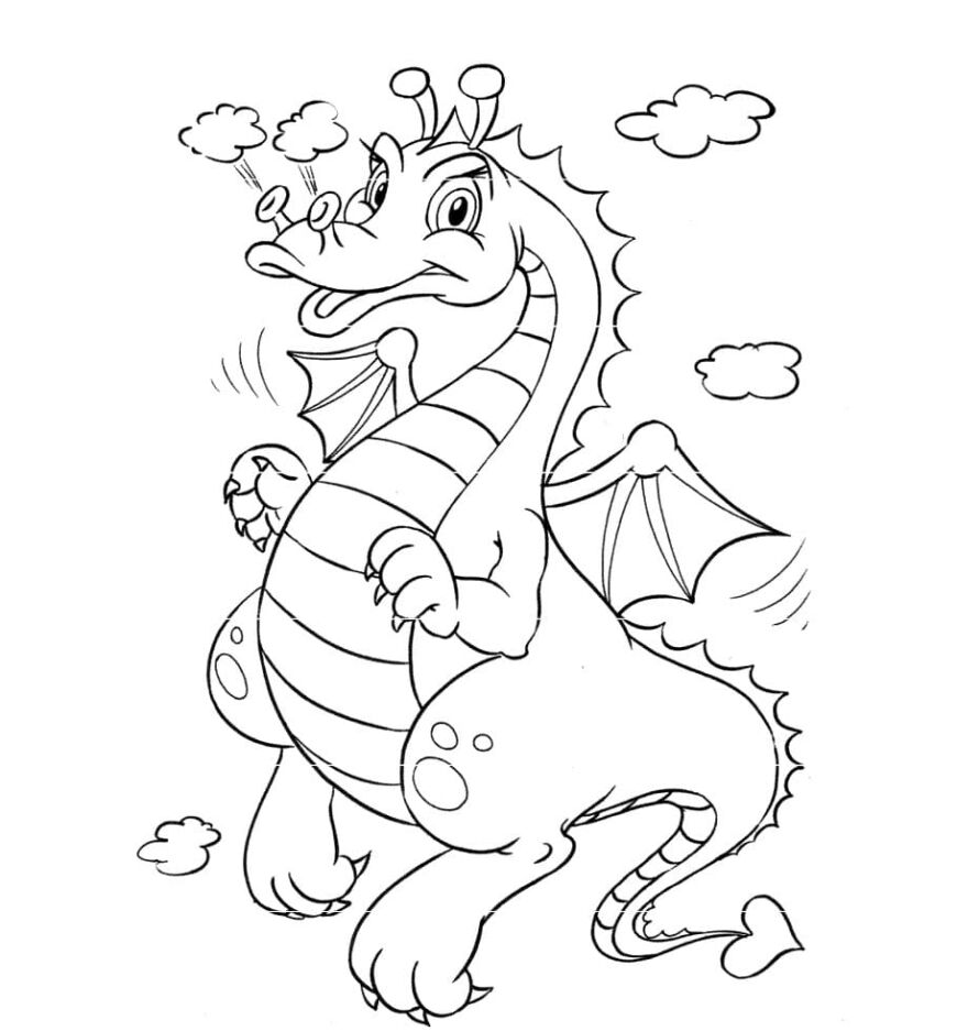 раскраска дракон для детей 7