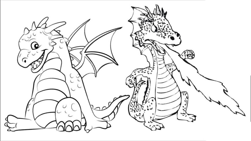 раскраска дракон для детей распечатать 5