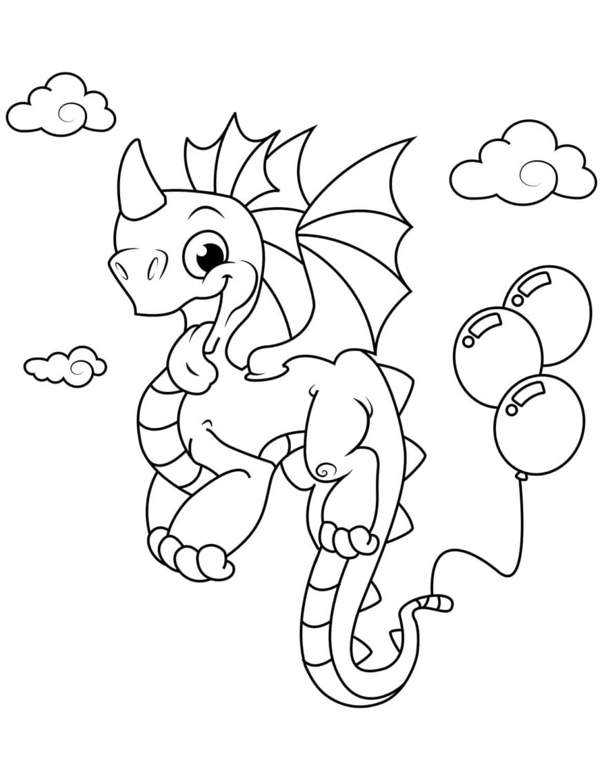 раскраска дракон для детей в саду 5