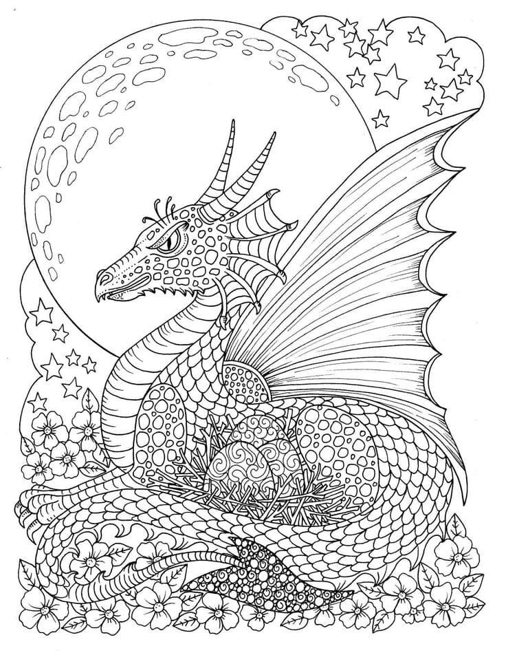 раскраска дракон для детей распечатать 4