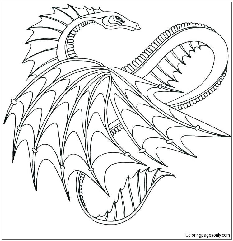 раскраска картинка дракон для детей распечатать 8