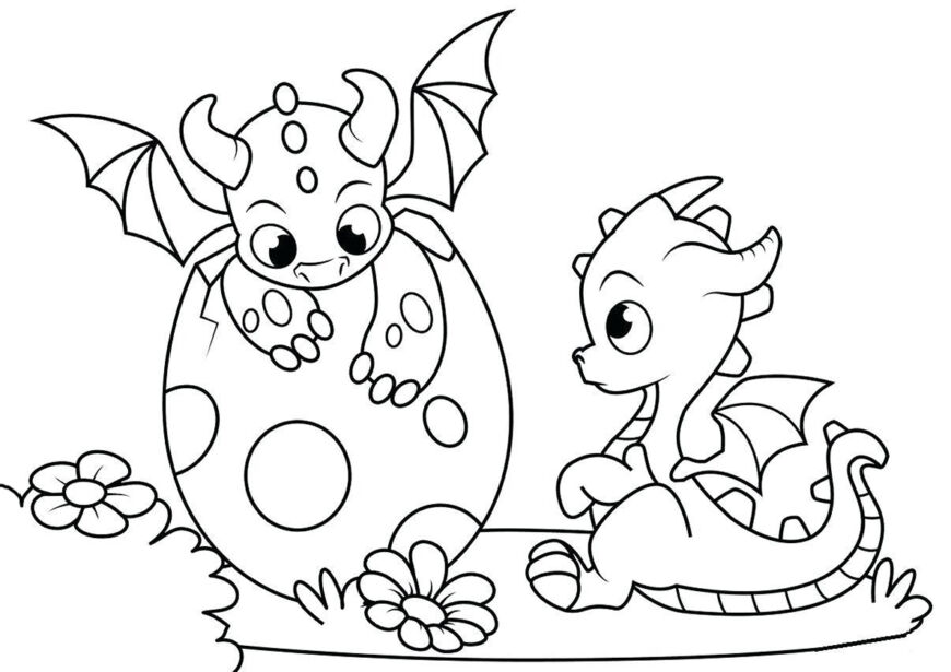 раскраска дракон для детей 4-5 лет распечатать 3