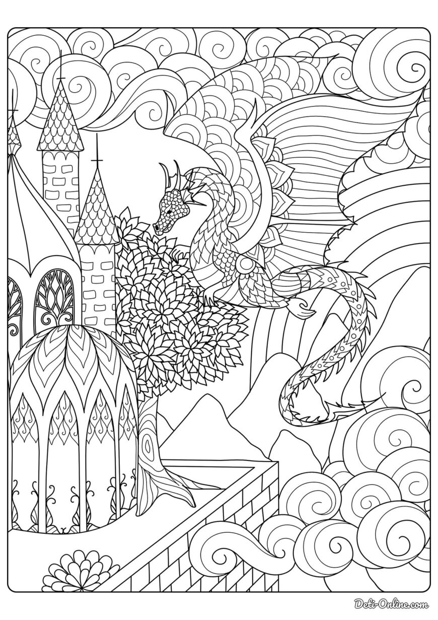 раскраска дракон для детей 10