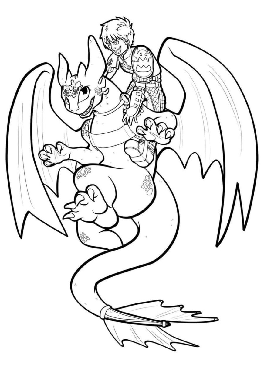 раскраска дракон Беззубик для детей 2