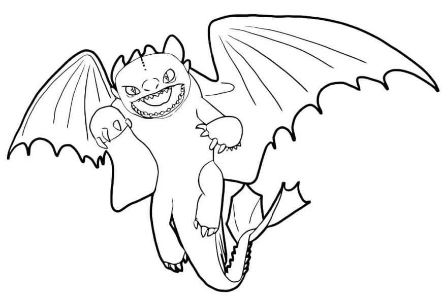 раскраска дракон Беззубик для детей 9